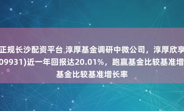 正规长沙配资平台 淳厚基金调研中微公司，淳厚欣享A(009931)近一年回报达20.01%，跑赢基金比较基准增长率